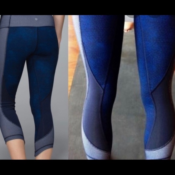 Lululemon Wunder Under Crop Sashiko Cross Inkwell - Picture 4 of 5